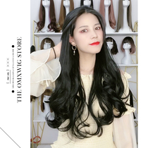 U type half headgear wig woman long hair large wag net red adorable face fluffy natural unmarked curly hair pick up a hair piece