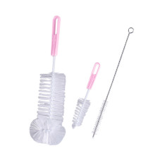 Aideli baby bottle brush 3-piece set cleaning brush Pacifier brush Baby washing bottle nylon brush Straw brush