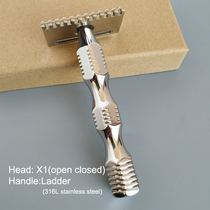  Di Shi classic mens old-fashioned safety double-edged razor X1 single open tooth 316L stainless steel razor mild