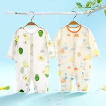 Summer thin baby conjunction clothes newborn long sleeve air conditioner children climb clothes babys pajamas