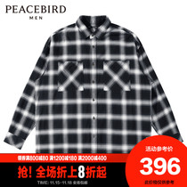 (Shopping mall same) Taiping bird mens New wear style check shirt casual shirt tide B2CHB2153