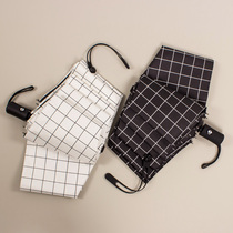 Plaid umbrella Mens and womens ins sun protection UV students automatic forest retro simple