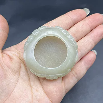 時代文房具 和田玉 如意 清代 原石手彫 筆洗 筆添 墨池 時代文房具 和田玉 如意 清代 原石手彫 筆洗 筆添 墨池