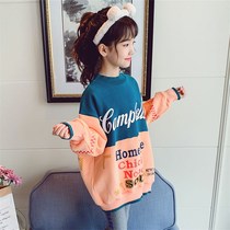 Girls Spring and Autumn Sweats 2021 New Children Korean version of the childrens foreign style coat girls Fashion Net red sports tide