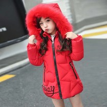 Winter childrens girls baby hooded down cotton clothes little girl thick warm cold clothing small cotton padded jacket