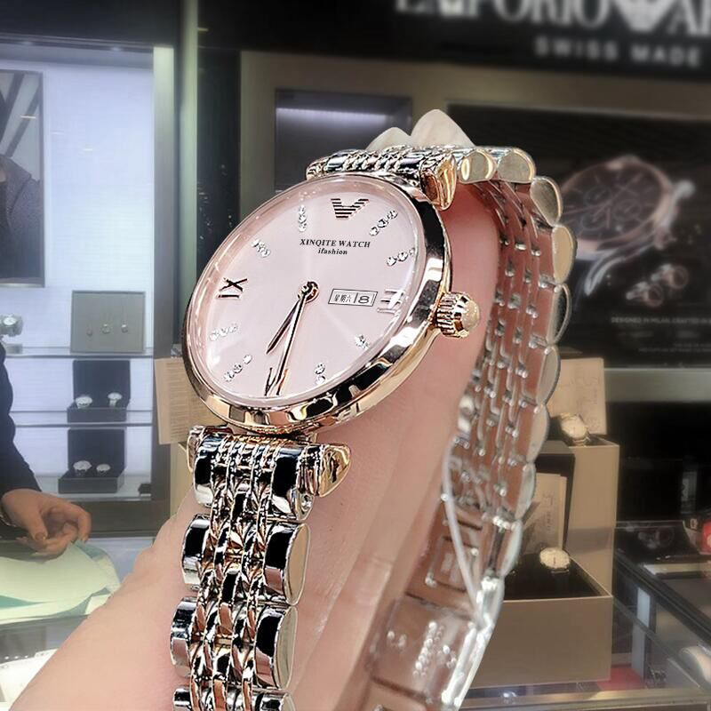 2023 新アルマーニ腕時計女性のスイスの有名なブランド本物の機械式時計シンプルな気質防水ファッショントレンド