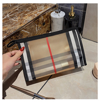 Fog flower Korean cosmetic bag female ins wind waterproof large capacity cosmetics wash portable hand-held portable storage bag