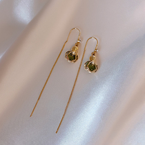 Talan Green Zircons Stone Earrings Trendy Earrings Small Crowdsourced Design Sense Earrings Superior Temperament Earrings 2021 New Tide