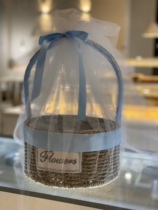 Full moon hand gift Straw woven fruit empty basket Return gift Rattan woven flower arrangement packaging Wedding practical hand woven flower basket