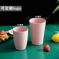 Korean version of female student water cup household daily water multi-color plastic cup thickened creative simple couple rinse cup