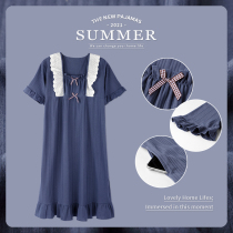 Sleeping Skirt Woman Summer Pure Cotton Slim short sleeve cute princess Wind 2022 New sleepwear Big code Home Gress Spring Summer