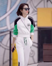 Fashion Casual Sports Suit Women 2022 New Short ZIP RIGHT COLLAR COLLAR JACKET HEAD SWEATSHIRT SMALL FOOT SWEATPANTS TWO-PIECE SET