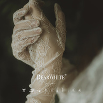 Dear white original hand letterDearWhite bridal wedding dress wedding lace long gloves