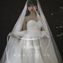 Dear White original Big Cloud picture 2021 New Super fairy super long tailed bridal headwear