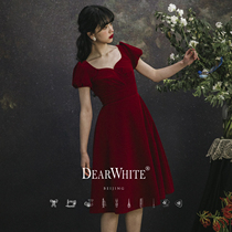 Dear white Faith 31 2021 new toast to party gown red velvety dress with dress evening dress