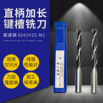 Straight shank keyway extended milling cutter high speed steel HSS two-edged extended end mill drill 13 14 15 16 17mm