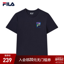 FILA Phila Le official mens short sleeve T-shirt 2022 spring new simple cotton knitted top men