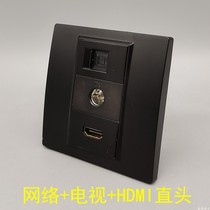 Black 86 HDMI network TV socket HDMI direct plug-in straight head plus network computer broadband TV TV panel