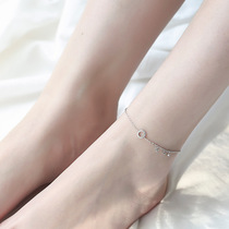 925 silver geometric circle anklet simple exquisite sweet fresh student female jewelry day Korean trend