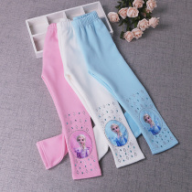 Ice and snow chipped Princess Esha Beats Bottom Pants Girl Pants Girl Pants Autumn Pants Outside Wearing Love Sand Fall Plus Suede Baby Baby
