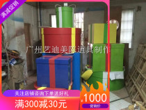 Custom-made new Christmas decoration large Wooden gift box Apartment community real estate activity commercial space ornaments