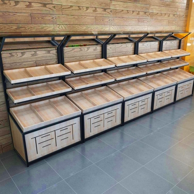 Fruit shelf display stand fruit shelf fruit shop shelf wooden vegetable shelf supermarket fruit and vegetable fresh shelf