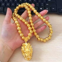 Vietnam sand gold 999 necklace for a long time does not fade ball beads bead necklace pendant 24k gold large pure yellow gold