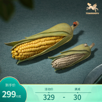 Copper Masters full copper swing piece < gold jade full hall > Bronze Handicraft House Residence Ornament Corn Living Room Desktop Gift