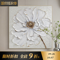 Oil painting hand-painted Blooming American restaurant porch hanging painting living room background wall decoration painting modern flower murals