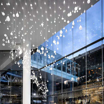 Customized soft glass hanging decoration conference room mall atrium ceiling hanging chandelier window art aerial hanging ornaments