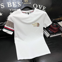 European station T Shirt Men 2023 new summer high - end short sleeve shirt Han edition silk cotton casual half - sleeve T