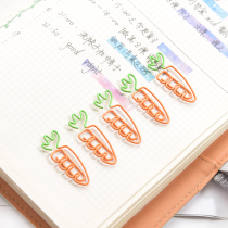  Creative stationery Cute carrot trumpet bookmark paper clip Student office supplies pin Cartoon note clip
