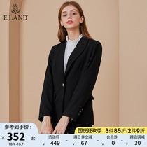 ELAND clothing love early spring Korean version of fried Street high-end black professional small suit jacket womens suit collar sweet