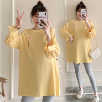 Pregnancy Woman Dress Spring Dress 2022 Spring New Fashion Little Fresh Long Sleeve Pregnant Woman Blouses Loose Casual T-shirt Spring Autumn