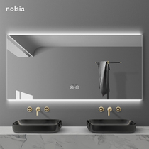 Simple smart mirror touch screen hanging wall anti-fog luminous toilet mirror HD makeup led bathroom mirror with light