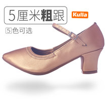 Womens modern shoes shoes female adult square dancing shoes soft leather low zhong gao gen friendship Latin dance shoes