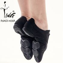 Chen Ting dance shoes black mesh teacher dance shoes Latin dance shoes men and women low-help Jazz dance shoes modern dance shoes