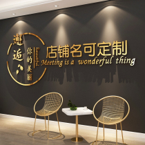 Beauty salon wall Wall Decoration Hall Room Arrangement Net Red Hairdrester Meme Bar Terrace Image Background CREATIVE