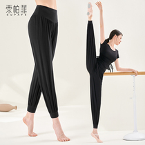 Black loose dance radish pants practice clothes female body lantern pants Latin men yoga dance costume spring and autumn
