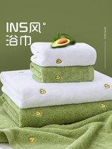 Bath towel household net red ins wind pure cotton water absorption quick-drying is not easy to lose hair towel Men and women couples bath towel