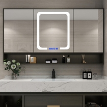 Smart bathroom mirror cabinet with LED light anti-fog hanging wall style feng shui toilet toilet bathroom cabinet mirror cabinet alone