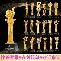 Creative trophy custom Metal resin trophy custom crystal souvenir Excellent staff award Primary school students encourage