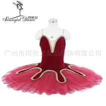 Burgundy ballet TUTU skirt TUTU dress puffy gauze dress 8-layer performance suit