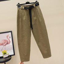 Radish pants womens summer thin 2021 new high waist thin loose nine-point dad harem pants small feet casual pants