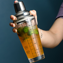 Snow cup milk tea shop special hand-run wine shaker set shake cup measuring cup with scale utensil cocktail wine glass