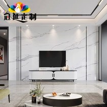 UV board TV background wall imitation marble gusset board splicing wall panel living room decoration bamboo wood fiber integrated wall panel