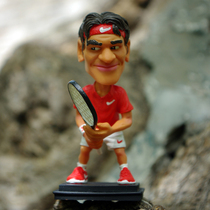 Shaking his head car tennis doll Federer tennis tournament commemorative limited doll(red version)