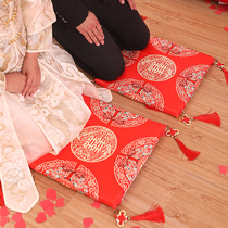 Wedding celebration supplies Daquan thickened red happy word cushion Bride tea worship kneeling pad Wedding happy seat blessing pad