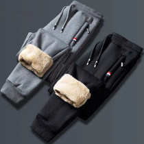 Lamb cashmere pants mens pants winter size mens wool padded warm toe pants mens sports casual trousers