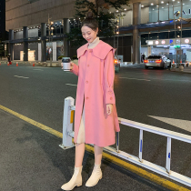 Baby collar double-sided cashmere coat womens long model 2021 autumn and winter New Age reduction all wool wool jacket